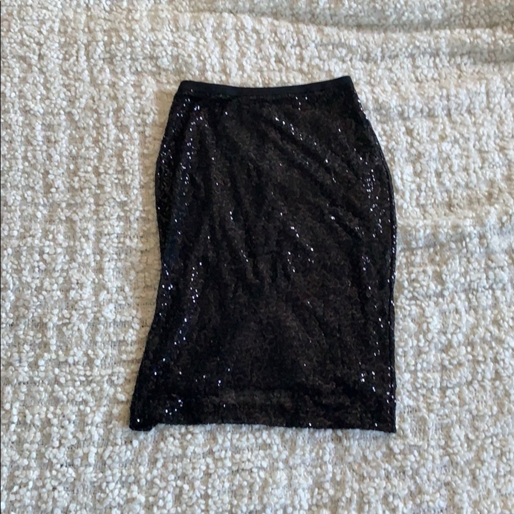 Black Express Sequence Skirt - image 1